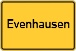 Place name sign Evenhausen, Oberbayern