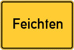 Place name sign Feichten, Gemeinde Amerang