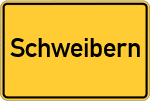 Place name sign Schweibern