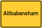 Place name sign Altbabensham