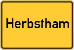 Place name sign Herbstham