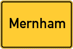 Place name sign Mernham, Kreis Wasserburg am Inn