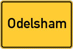 Place name sign Odelsham, Kreis Wasserburg am Inn