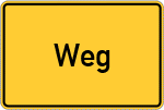 Place name sign Weg, Kreis Bad Aibling
