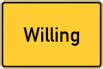 Place name sign Willing