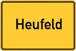 Place name sign Heufeld