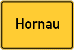 Place name sign Hornau, Mangfall