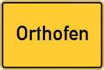 Place name sign Orthofen, Mangfall
