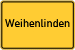 Place name sign Weihenlinden, Mangfall