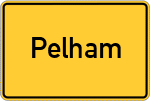 Place name sign Pelham, Oberbayern