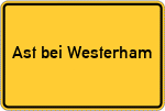 Place name sign Ast bei Westerham