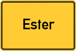 Place name sign Ester