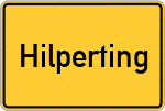 Place name sign Hilperting