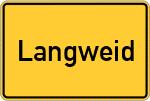 Place name sign Langweid