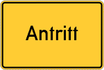 Place name sign Antritt