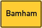 Place name sign Bamham