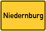Place name sign Niedernburg, Kreis Rosenheim, Oberbayern