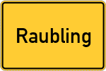 Place name sign Raubling