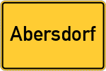 Place name sign Abersdorf