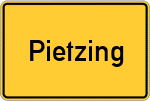 Place name sign Pietzing