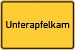 Place name sign Unterapfelkam, Kreis Rosenheim, Oberbayern