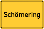 Place name sign Schömering, Kreis Rosenheim, Oberbayern