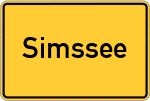 Place name sign Simssee, Kreis Rosenheim, Oberbayern