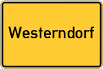 Place name sign Westerndorf, Kreis Rosenheim, Oberbayern
