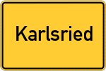 Place name sign Karlsried