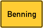 Place name sign Benning