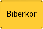 Place name sign Biberkor, Kreis Wolfratshausen