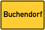 Place name sign Buchendorf