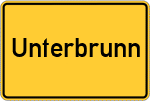 Place name sign Unterbrunn, Kreis Starnberg