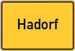 Place name sign Hadorf, Kreis Starnberg