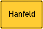 Place name sign Hanfeld
