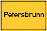 Place name sign Petersbrunn
