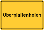 Place name sign Oberpfaffenhofen, Oberbayern