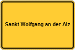 Place name sign Sankt Wolfgang an der Alz