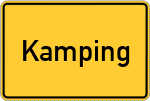 Place name sign Kamping, Oberbayern