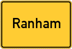 Place name sign Ranham, Oberbayern