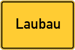 Place name sign Laubau
