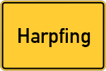 Place name sign Harpfing