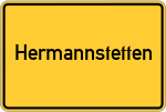 Place name sign Hermannstetten