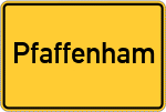 Place name sign Pfaffenham