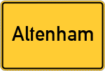 Place name sign Altenham