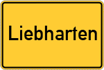 Place name sign Liebharten, Oberbayern