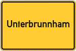 Place name sign Unterbrunnham