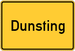 Place name sign Dunsting, Salzach