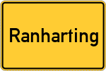 Place name sign Ranharting, Salzach