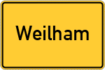 Place name sign Weilham